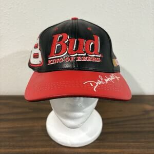 Dale Earnhardt Jr Bud King Of Beers Budweiser Nascar Leather Hat Cap #8 Vintage